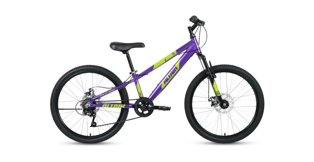 Велосипед Forward AL 24 D (24" 7ск рост 12") 2020-2021, фиолетовый/зеленый