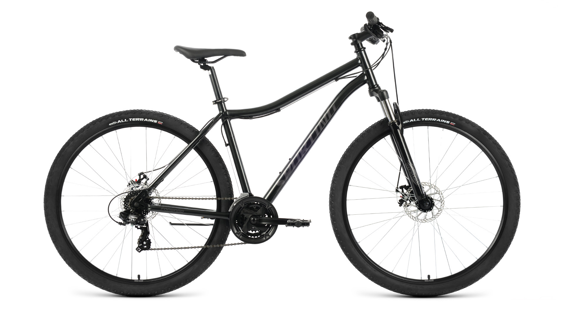 Велосипед Forward SPORTING 29 2.0 D (29" 21ск рост21") 2022, черный/темно серый