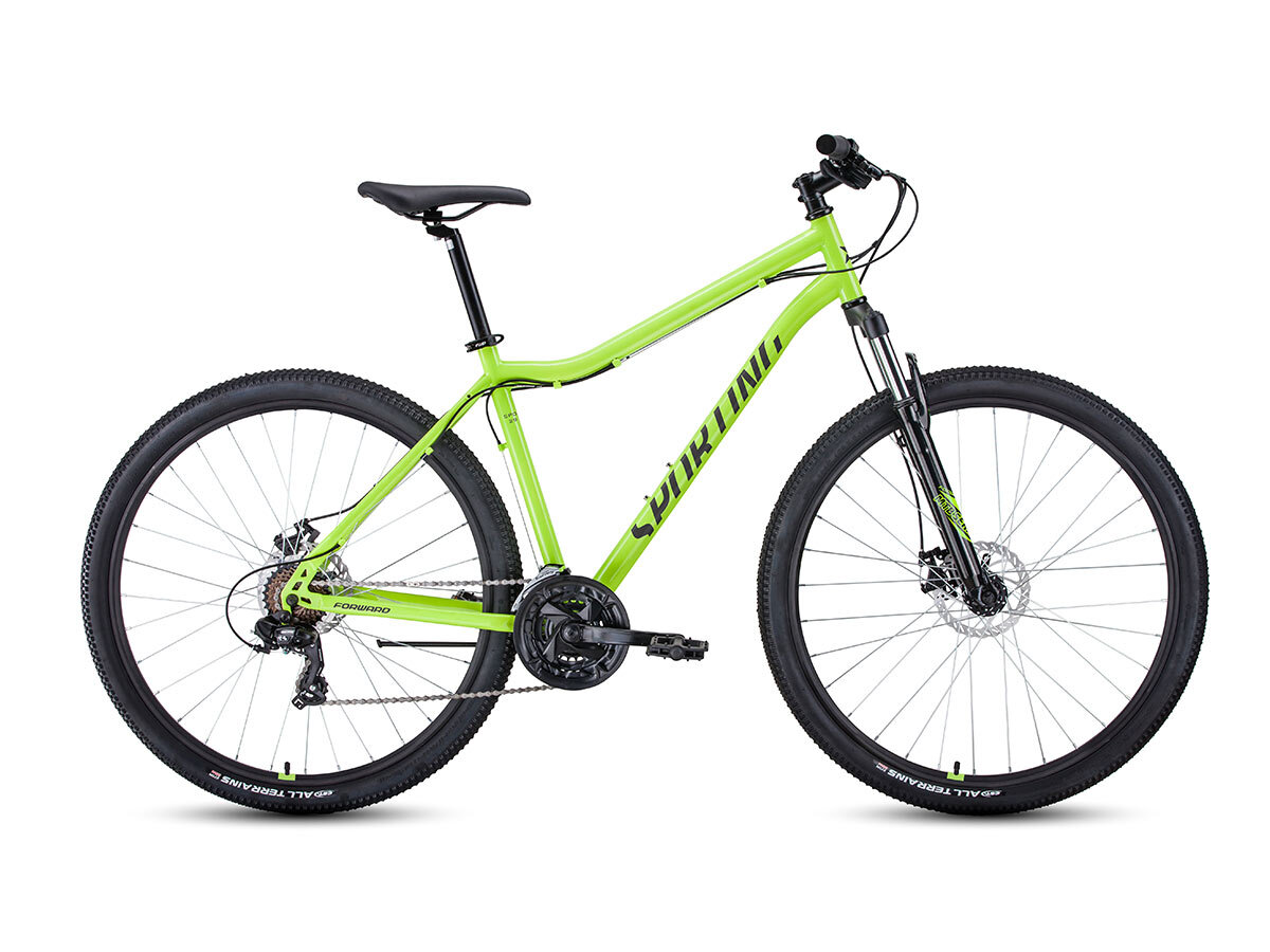 Велосипед Forward SPORTING 29 2.0 D (29" 21ск рост21") 2022, ярко-зеленыйчерный, RBK22FW29943