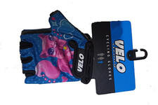 Перчатки вело детские (синие, рис. "розовая кошка") р.5XS 51188009-5XS