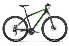 Велосипед Forward APACHE 29 2.0 D CLASSIC (29" 21ск рост17") 2022 черный/ярко-зеленый