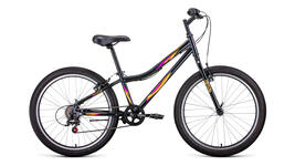 Велосипед Forward IRIS 24 1.0 (24" 6ск рост 12") 2022 темно-серый/розовый