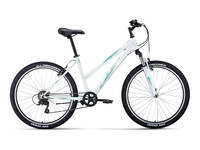 Велосипед Forward IRIS 26 1.0 (26" 6ск рост 17") 2022 белый/бирюзовый