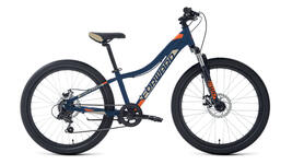Велосипед Forward TWISTER 24 2.0D (24"7ск рост 12") 2022, темно-синий/оранжевый
