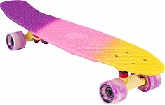 Скейтборд пластик. Tricolor 27 pink/yellow 1/4 TSL-402M