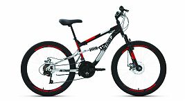 Велосипед ALTAIR MTB FS 24 disk (24"18ск. рост15")2020-2021, черный/красный, RBKT1F14E003