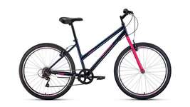 Велосипед Forward ALTAIR MTB HT 26 low (26" 6ск. рост17") 2020-2021, темно-синий/розовый RBKT1M16600