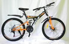 Велосипед 24" ТМ MAKS, SOFT DISC, двух подв рама16" черно/оранж