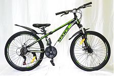Велосипед 24" ТМ MAKS, FLIER DISC, рама13" черно/зеленый