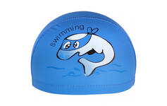 Шапочка для плавания детская Дельфин (ПУ) (синяя) (198-032) E41281