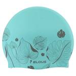 Шапочка для плавания Elous EL009, силиконовая, листики голубая