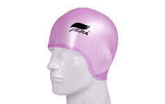Шапочка для плавания силиконовая с выемками (Розовая) E38905 