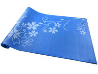 Коврик для йоги и фитнеса BB8304 173*61*0,4см с прин цветы, синий