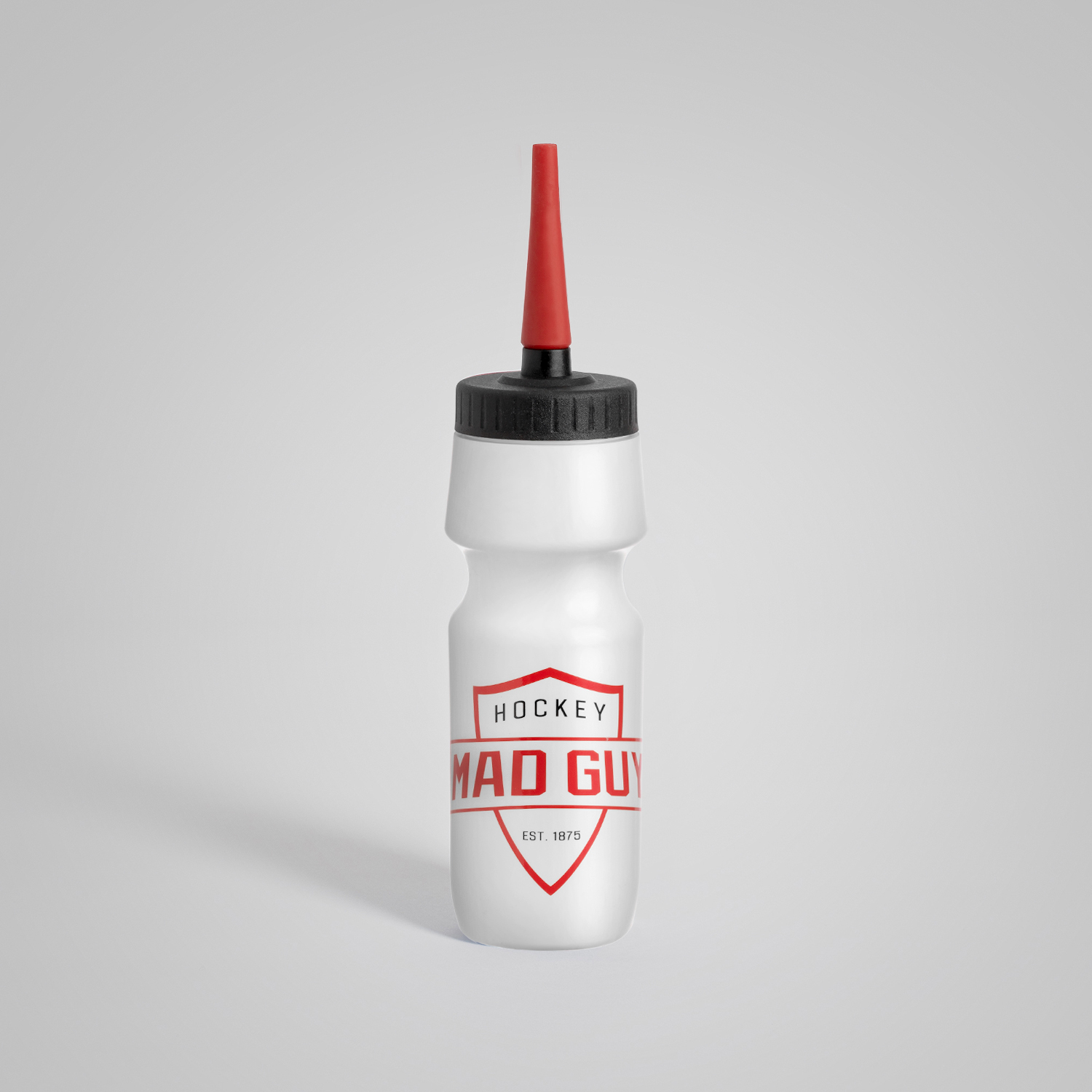 Бутылка для воды хоккейная MAD GUY 700 ml (белый) со сменной удлиненной крышкой-соплом НОВИНКА!!!