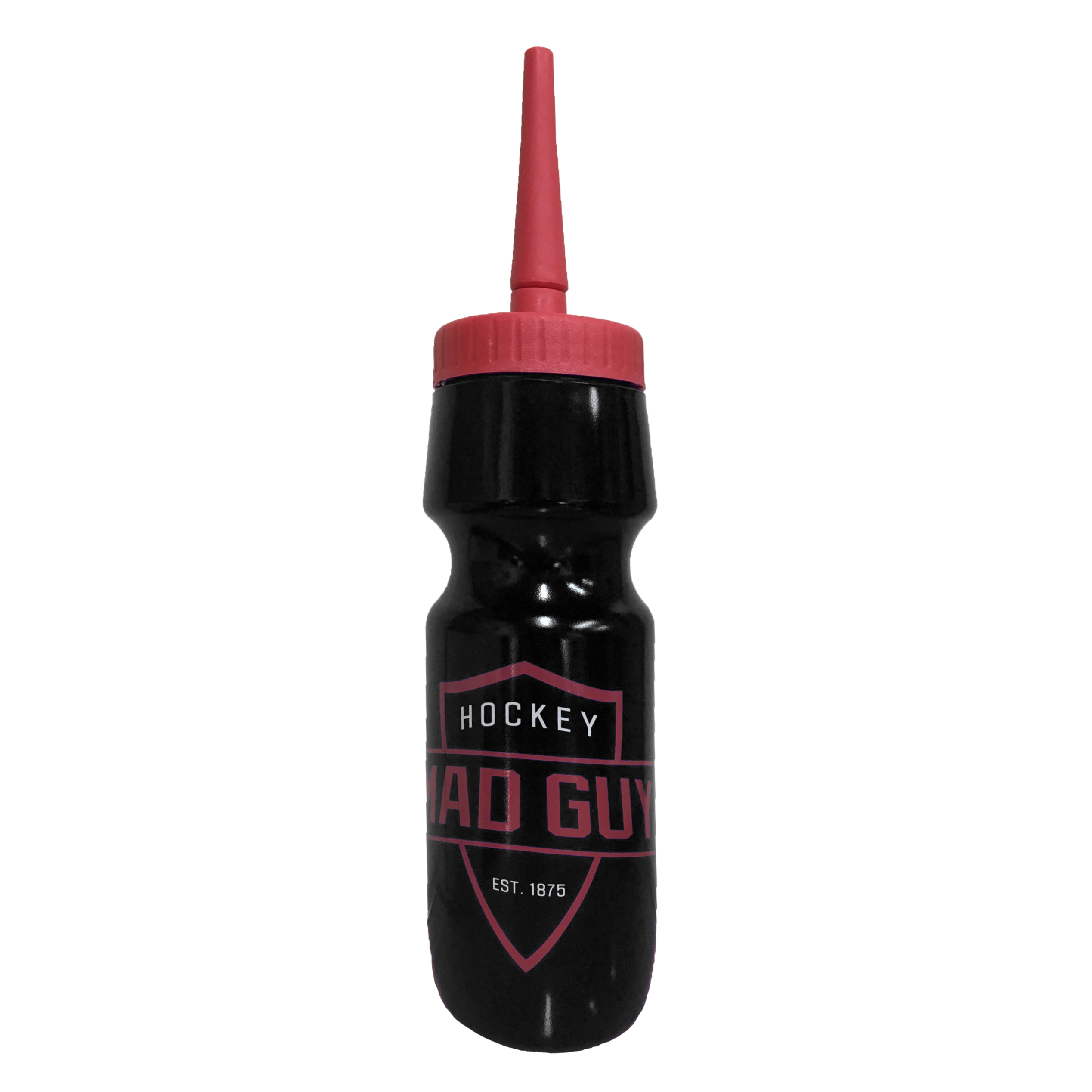 Бутылка для воды хоккейная MAD GUY 700 ml (черный) со сменной удлиненной крышкой-соплом НОВИНКА!!!