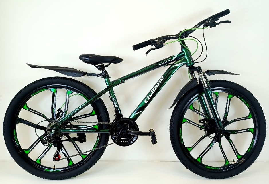 Велосипед 26" ТМ Civilane, HARD MD (литые диски), рама 15" DARK GREEN/BLACK