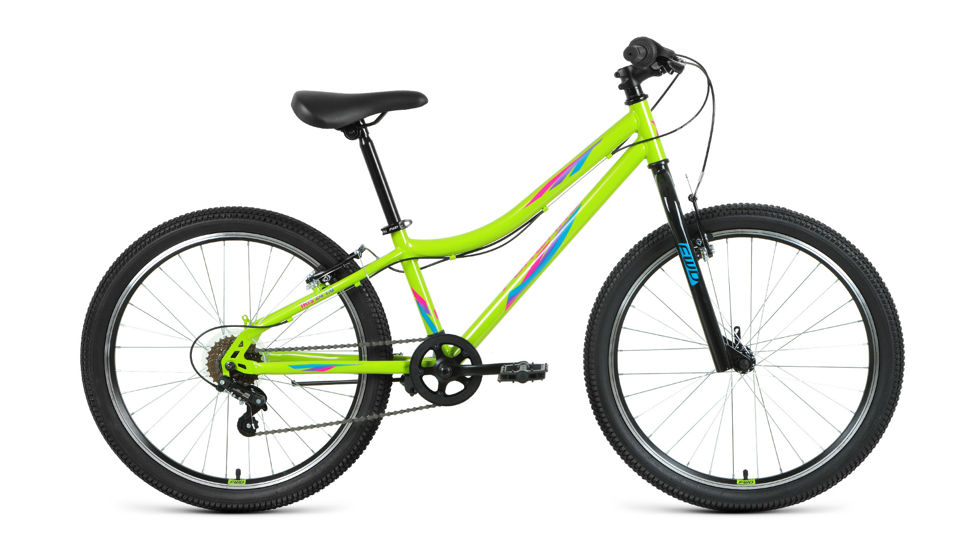 Велосипед Forward IRIS 24 1.0 (24" 6ск рост 12") 2022 зеленый/бирюзовый