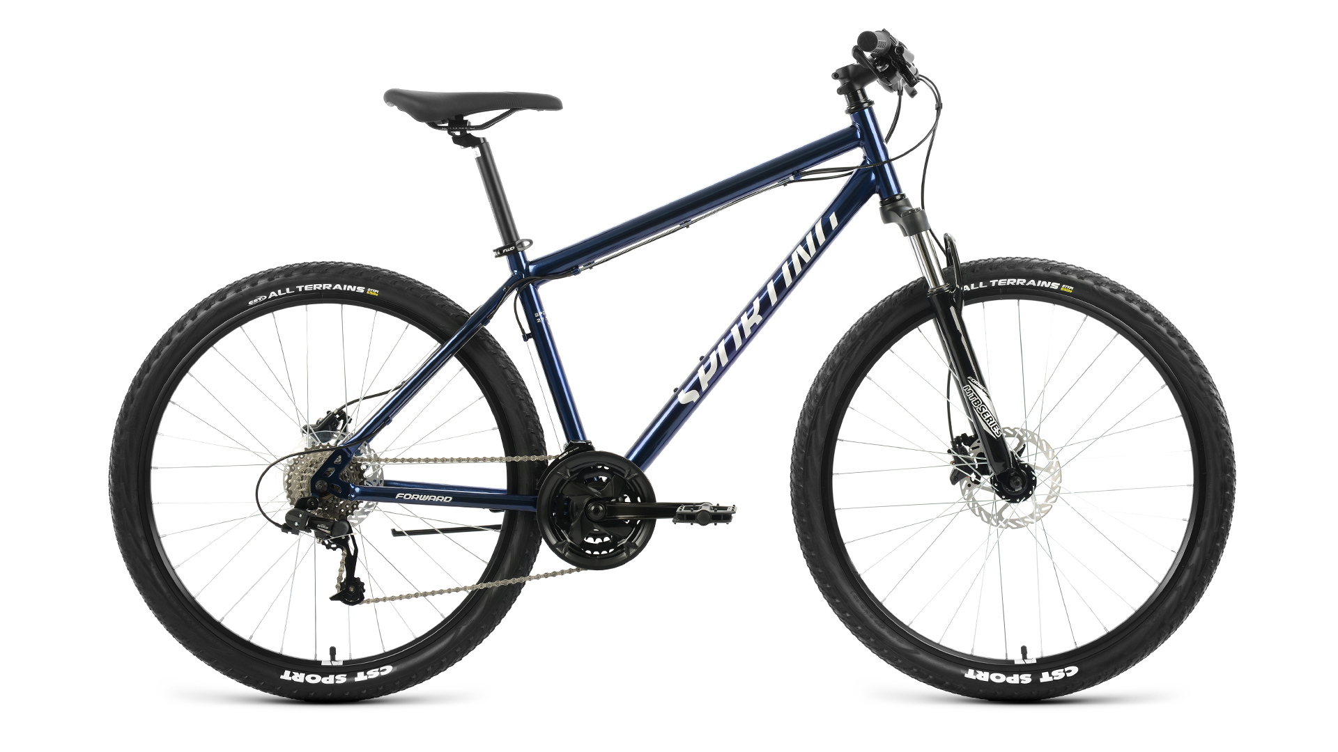 Велосипед Forward SPORTING 27,5 3.2 HD (27.5" 24ск рост17) 2022, темно-синий/серебристый