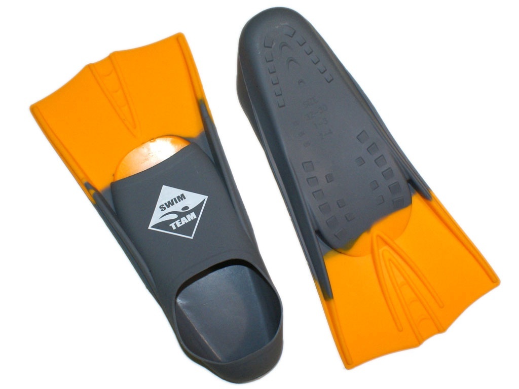 Ласты для бассейна р.39-41, SWIM TEAM, ТЕ-2737-2 (серо-оранжевый)