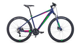 Велосипед Forward APACHE 27,5 3.0 HD (27.5" 21ск рост15") 2022 фиолетовый/зеленый