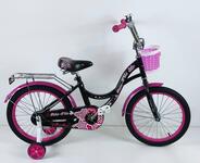 Велосипед двухколесный детский ТМ Riki-Tiki, модель GERDA, диаметр колеса 18", Черно/малиновый