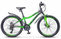 Велосипед 24" STELS Navigator 410 MD 21-sp 13" Черный/зеленый арт. V010