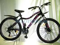 Велосипед 24" ТМ MAKS, BASKA DISC, рама 16" чёрно/розовый