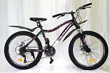 Велосипед 24" ТМ MAKS, BASKA V, рама 16"чёрн/розов
