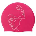 Шапочка для плавания Elous EL009, силиконовая, лица Розовая