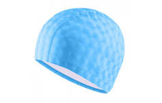 Шапочка для плавания ПУ одноцветная 3D (Голубая) B31517