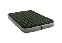 INTEX Кровать надувная DOWNY BED QUEEN, (fiber-tech), насос на батарейках, 152x203x25см, ПВХ, 64779